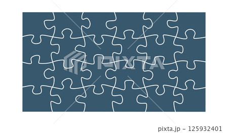 Puzzle pieces set. Jigsaw puzzle with 24 pieces. Jigsaw puzzle template. 125932401