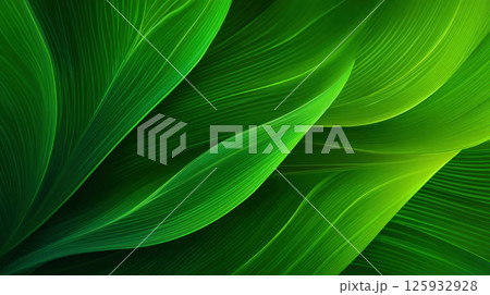 緑の抽象的な葉模様の背景 125932928