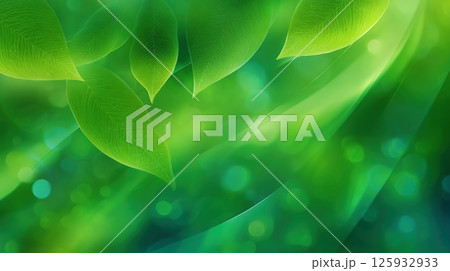 幻想的な緑の葉と光の抽象背景 幻想的な緑の葉と光の抽象背景 125932933
