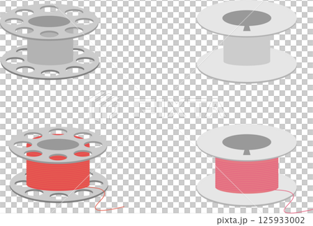 色々な形のミシンのボビンの糸の素材セット 125933002