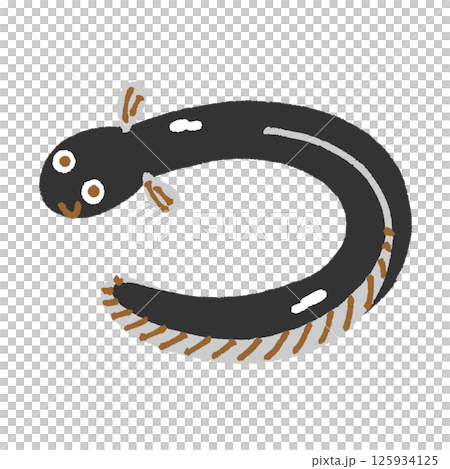 手描きのかわいいうなぎのイラスト 125934125