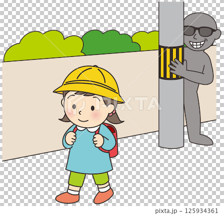 帰宅途中の小学生を尾行する変質者 125934361