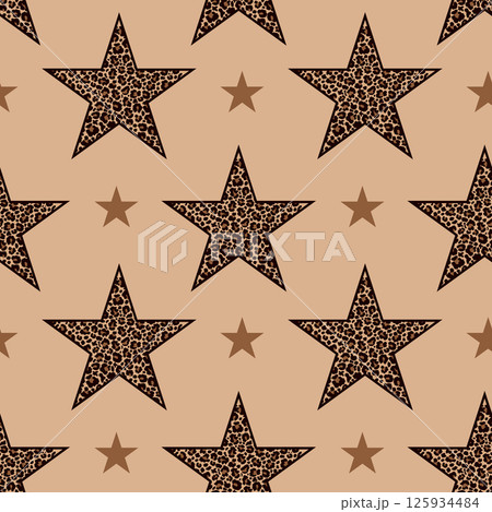 Seamless pattern of leopard print stars 125934484