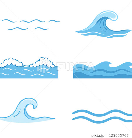 シンプルな海とビーチパラソル シンプルな海とビーチパラソル 125935765