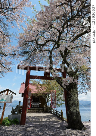 田沢湖と漢槎宮 田沢湖と漢槎宮 125936637