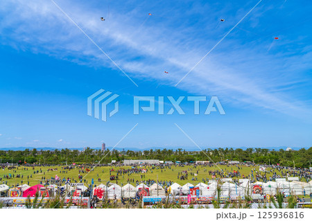 浜松まつり、中田島砂丘での凧揚げ合戦〈静岡県浜松市〉 125936816