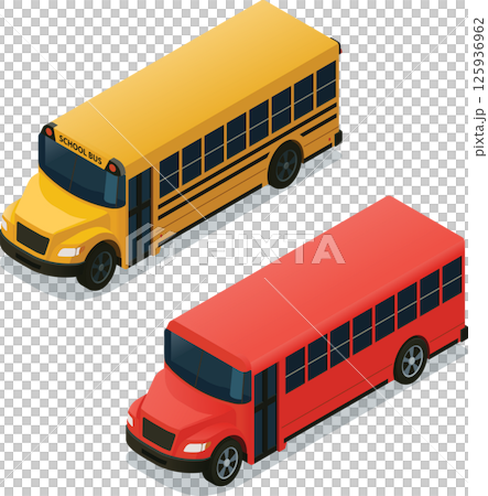 Isometric school bus 125936962