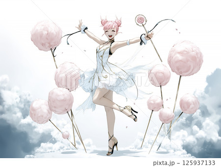 綿菓子の妖精のイラスト素材 綿菓子の妖精のイラスト素材 125937133