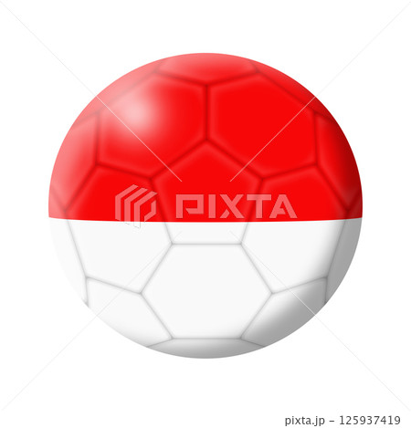 Monaco soccer ball football 3d illustration 125937419