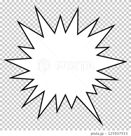 シンプルな吹き出しのイラスト とげとげ シンプルな吹き出しのイラスト とげとげ 125937553