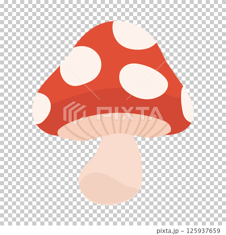 Pop red mushroom with white polka dots 125937659