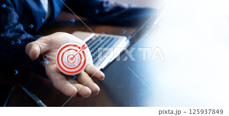 The concept shows that the business achieves its goals with dark images. Goals and objectives are the concept. The concept shows that the business achieves its goals with dark images. Goals and objectives are the concept. 125937849