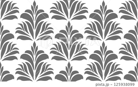 Damask pattern seamless vector wallpaper. Seamless ornament in the baroque style. Damask flower paisley elements. 125938099