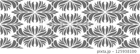 Damask pattern seamless vector wallpaper. Seamless ornament in the baroque style. Damask flower paisley elements. Damask pattern seamless vector wallpaper. Seamless ornament in the baroque style. Damask flower paisley elements. 125938100