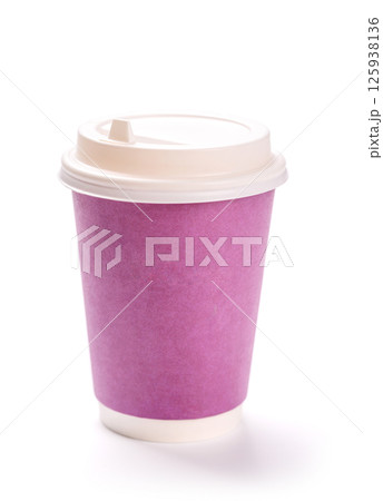 A simple and stylish paper coffee cup, perfect for takeaway beverages A simple and stylish paper coffee cup, perfect for takeaway beverages 125938136