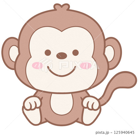 Cute Animal Little Monkey Cartoon Character Cute Animal Little Monkey Cartoon Character 125940645