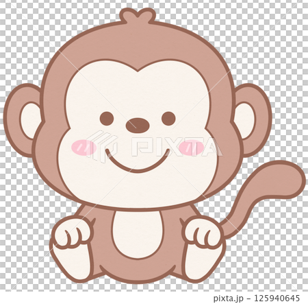 Cute Animal Little Monkey Cartoon Character Cute Animal Little Monkey Cartoon Character 125940645