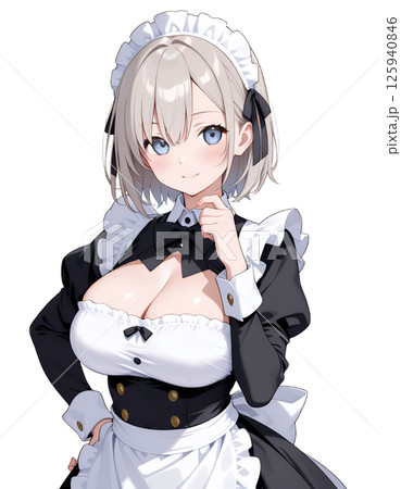 かわいい笑顔のメイドさん 125940846
