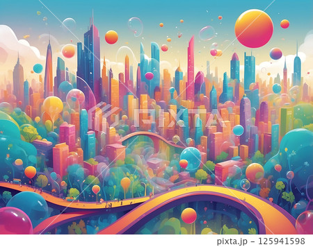 空想の世界 シャボン玉が広がる世界 ai 空想の世界 シャボン玉が広がる世界 ai 125941598