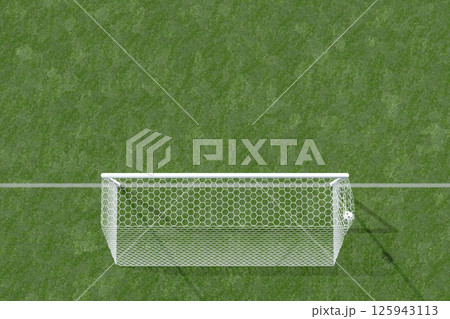 サッカーボールがゴールへ飛びこむイメージ 125943113