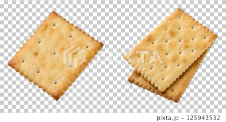 Golden square crackers, crispy and perfect for snacking, appetizing and crunchy 125943532