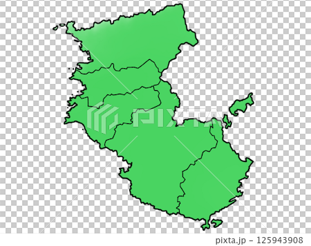 A slightly loose map of Wakayama prefecture divided into regions 125943908