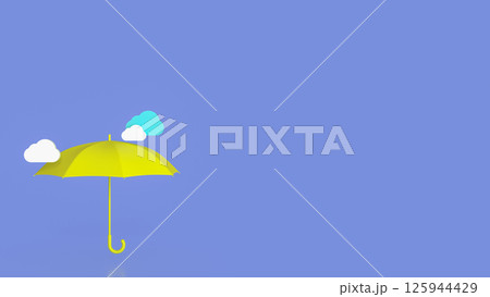 The Yellow Umbrella for weather Concept 3d Rendering. 125944429