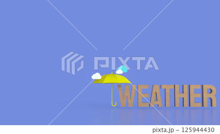 The Yellow Umbrella for weather Concept 3d Rendering. 125944430