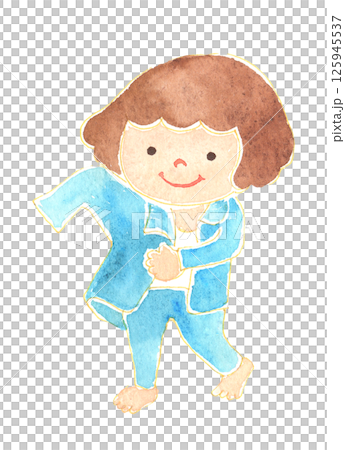 水彩風格兒童基本日常習慣育兒、教育和教育材料 水彩風格兒童基本日常習慣育兒、教育和教育材料 125945537