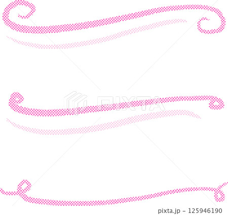 ピンクドットハーフトーンのアンダーラインイラスト 125946190