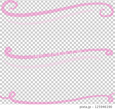 ピンクドットハーフトーンのアンダーラインイラスト 125946190
