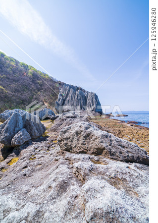 「青森県」仏ヶ浦の風景　下北半島 125946280