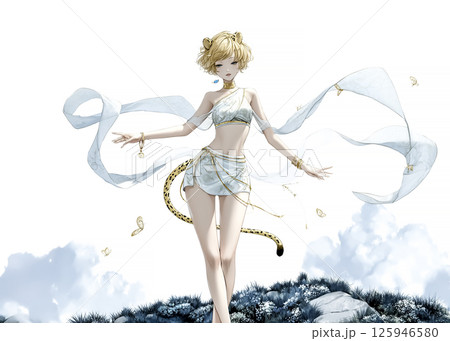 歌うチーターの妖精のイラスト素材 125946580