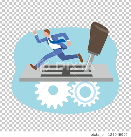 Businessman stepping up the gear 125946995