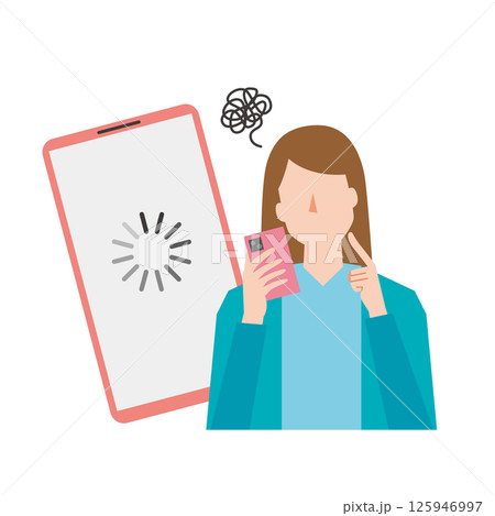 通信速度が遅くて困る女性 125946997