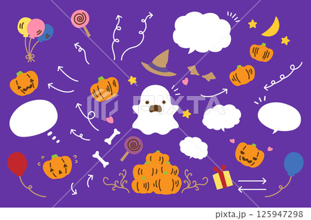 かわいいハロウインのイラストセット 125947298