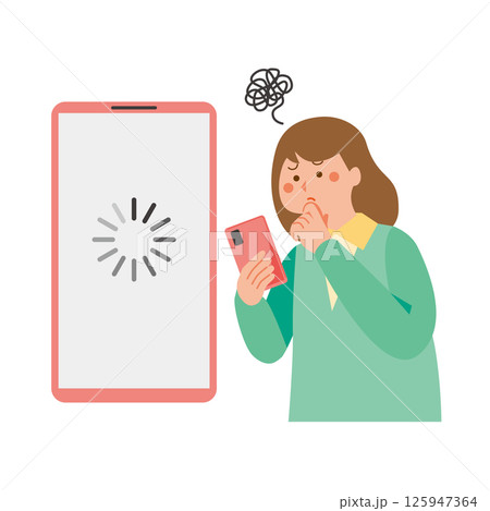 通信速度が遅くて困る女性 通信速度が遅くて困る女性 125947364