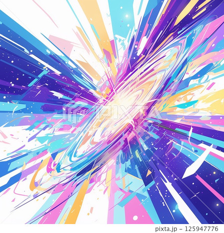 光と色が爆発するパステル調の幻想的な宇宙アート 125947776