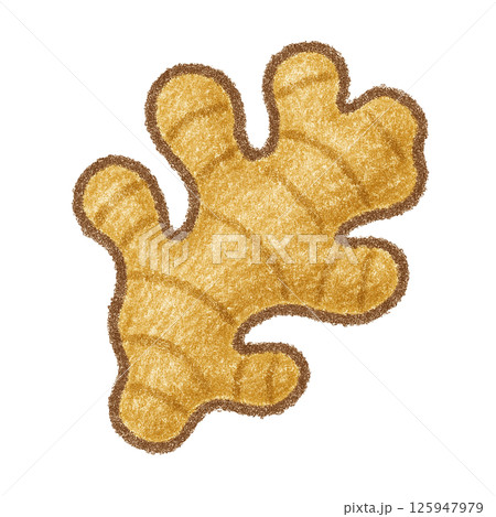 クレヨンテクスチャのかわいいしょうがイラスト 125947979