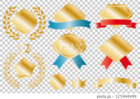 各種形狀的金牌金屬框架套裝 各種形狀的金牌金屬框架套裝 125948499