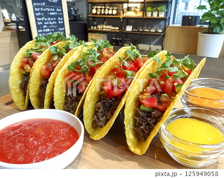 メキシコ料理　タコスのイメージ素材 125949058