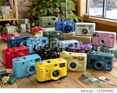 レトロなフィルムカメラのイメージ素材 125949062