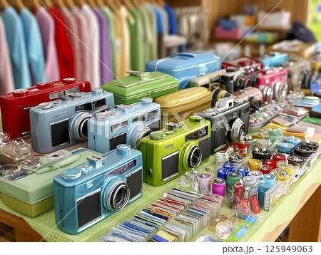 レトロなフィルムカメラのイメージ素材 125949063