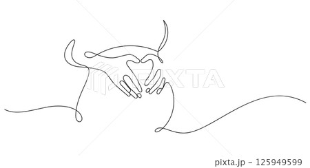 pregnant woman posing hands heart shape one line pregnant woman posing hands heart shape one line 125949599