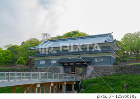 金沢城公園にある復元された鼠多門・鼠多門橋（5月撮影） 125950288
