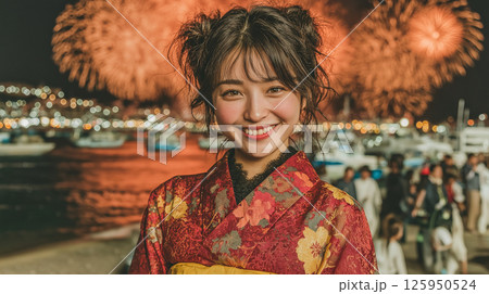 浴衣の女性 125950524