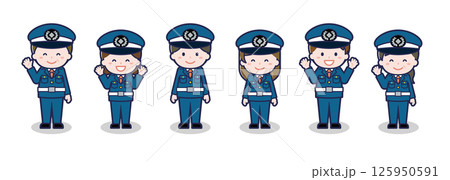 いろいろな人物セット_笑顔_警備員 125950591