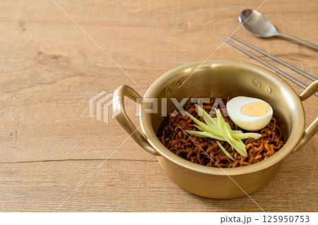 Korean Instant Noodle with Black Bean Sauce (Jajangmyeon or JJajangmyeon) Korean Instant Noodle with Black Bean Sauce (Jajangmyeon or JJajangmyeon) 125950753