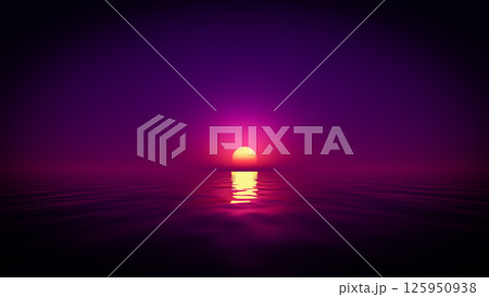 Beautiful sea sunset 125950938
