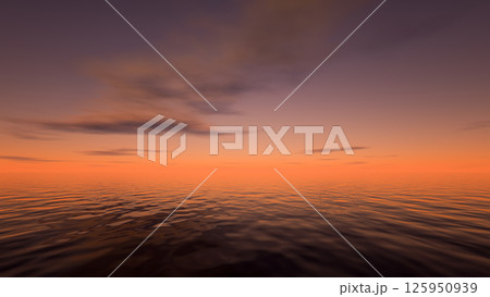 Beautiful sea sunset 125950939